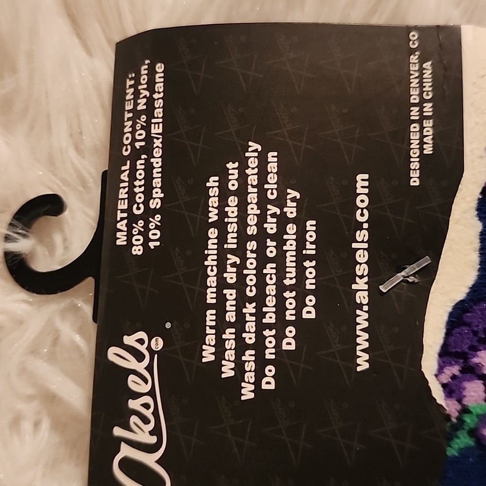 Aksels Purple and Green Grape Pattern Socks Brand New One Size Fits Most - Picture 3 of 5